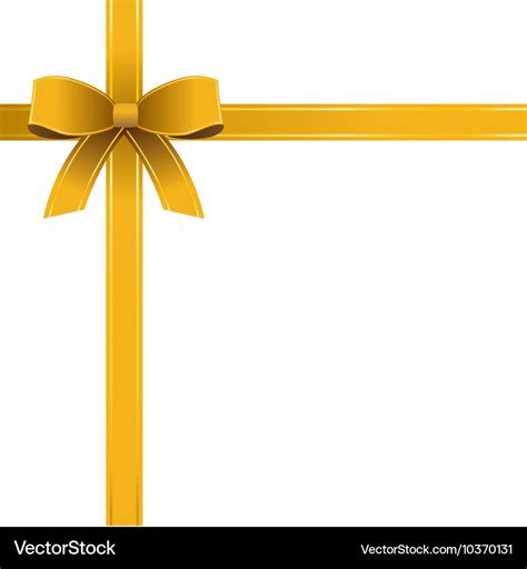 Bow gold ribbon Royalty Free Vector Image - VectorStock