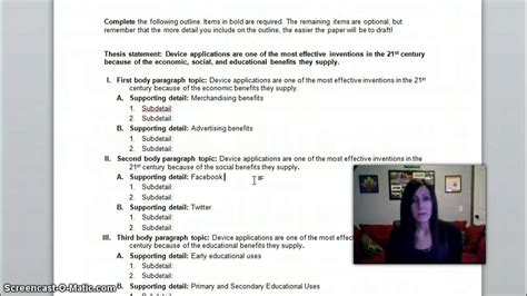 Creating a Thesis Statement and Outline - YouTube