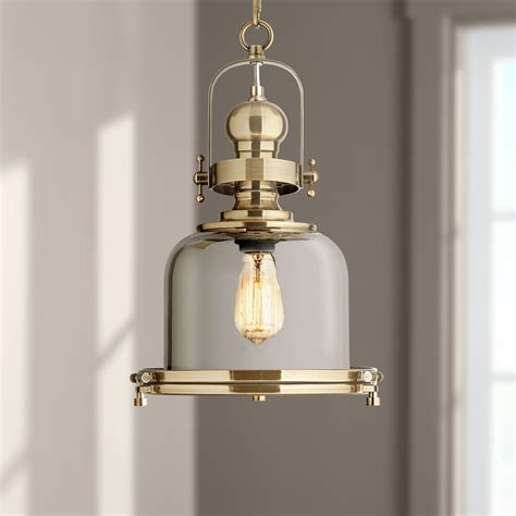 Possini Euro Design Antique Brass Lantern Pendant Light 11" Wide Modern ...