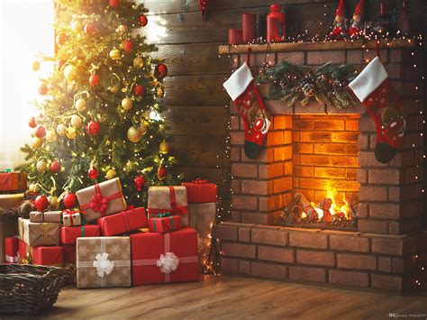 2021 Interior Christmas Tree Fireplace Gifts Vinyl Photography ...