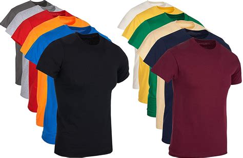 BILLIONHATS 12 Pack Plus Size Men Cotton T-Shirt Bulk Big Tall Short Sleeve Lightweight Tees (12 ...