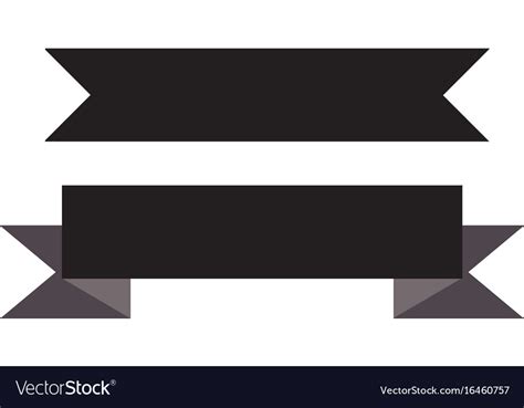 Black ribbon banner on white background Royalty Free Vector