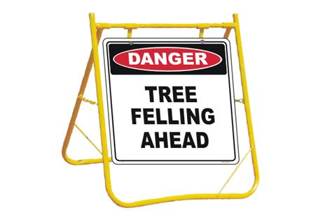 Tree Felling Ahead sign with Stand - Arborists barriers & signs