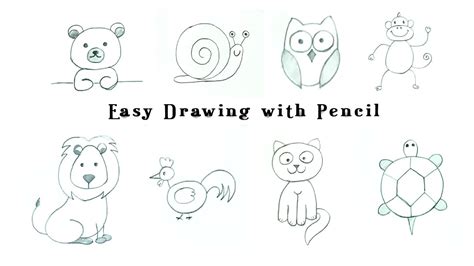 How to Draw Cute Animals | Easy Animal Drawings for Kids | Step by Step ...