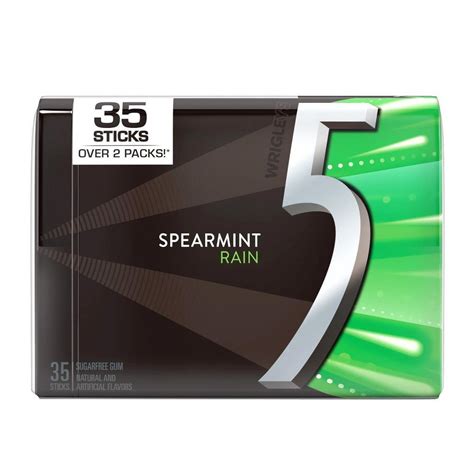 Wrigley's 5 Spearmint Rain Sugarfree Gum - Walmart.com - Walmart.com