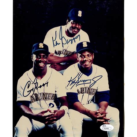 Ken Griffey Sr., Ken Griffey Jr. & Craig Griffey Signed Mariners ...