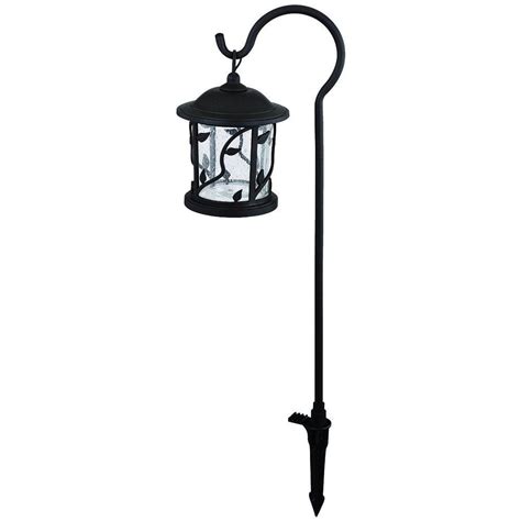 Hampton Bay Floral Shepherd Hook Low-Voltage Bronze Outdoor Integrated LED Path Light-29608 ...