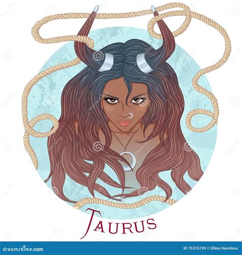 Astrological Sign of Taurus As a Beautiful African American Girl Stock ...