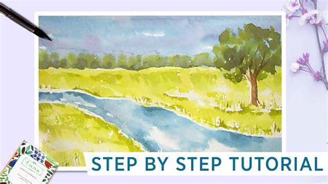 Watercolor Landscape Painting Tutorial Step By Step : Painting ...