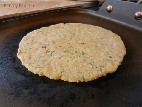 Sizzling Indian Recipes.....: Parsley paratha enriched with flaxseed powder and teff flour ...