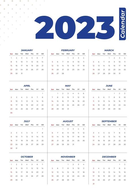 Calendar 2023 Vector Template Wall Calendar 2023 Simple Minimal - IMAGESEE