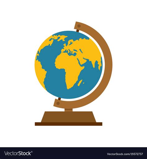 Globe icon flat style Royalty Free Vector Image