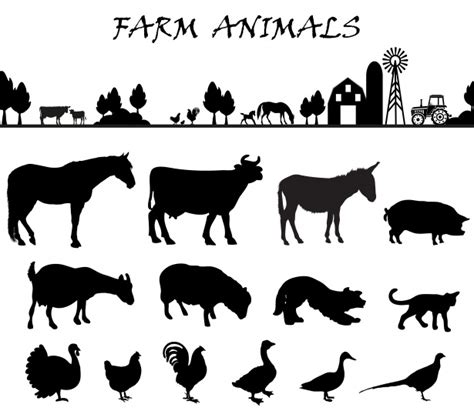 Farm Animals Silhouette Set Free Stock Photo - Public Domain Pictures
