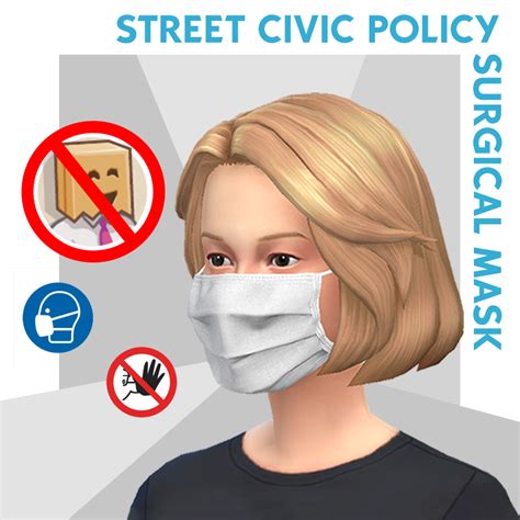 FinJingSims - Street Civic Policy Wear Surgical Mask - The Sims 4 Mods ...