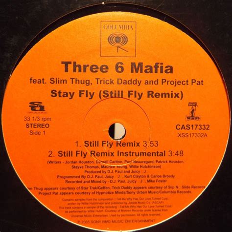 Three 6 Mafia - Stay Fly (Still Fly Remix) (Vinyl, 12") | Discogs