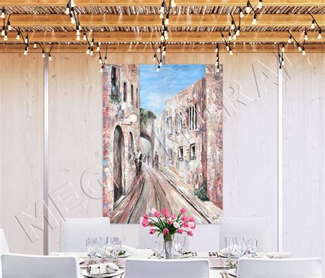 Yerushalayim Old City Alley Painting Vinyl Poster - The Mega Mural