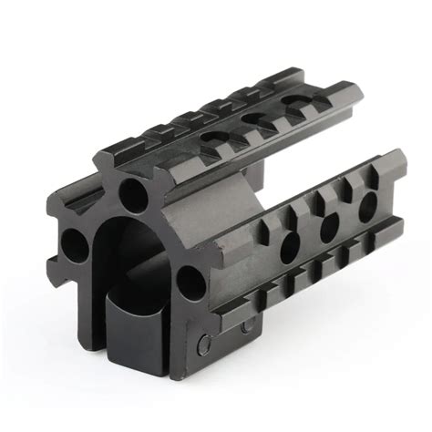 Tri Rail Barrel Mount See Through 20mm Picatinny Weaver Rail For Scope ...