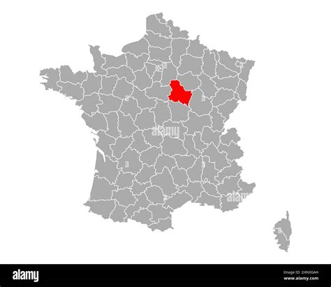 Map of Yonne in France Stock Photo - Alamy