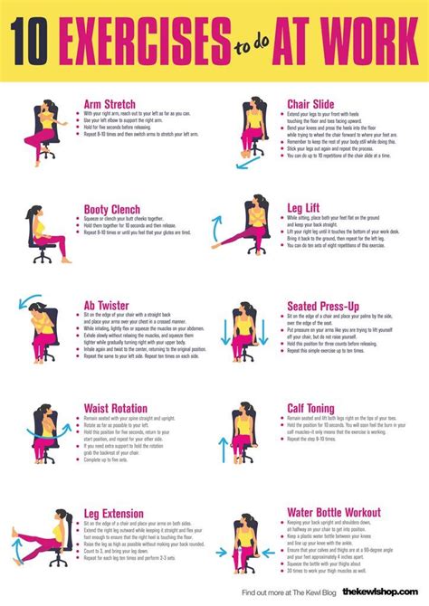 10 Exercises To Do At Work | Workout at work, Exercise while sitting ...