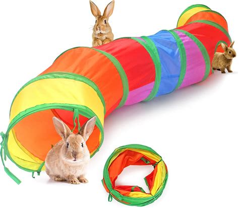 GNB PET Bunny Tunnels & Tubes Collapsible S shape Bunny Hideout Rabbit ...