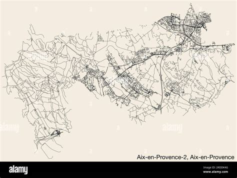 Street roads map of the AIX-EN-PROVENCE-2 CANTON, AIX-EN-PROVENCE Stock ...