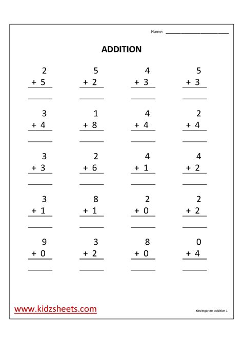 Addition Activities For Kindergarten