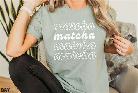 Matcha Shirt, Comfort Colors Matcha, Green Tea Latte Tshirt, Retro ...