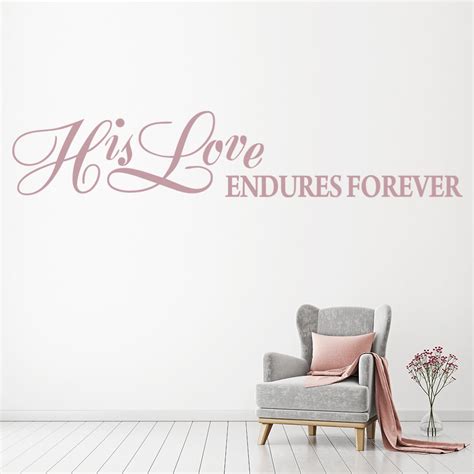 His Love Endures Forever Bible Quote Wall Sticker