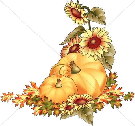 Pumpkins At Harvest Color Clipart