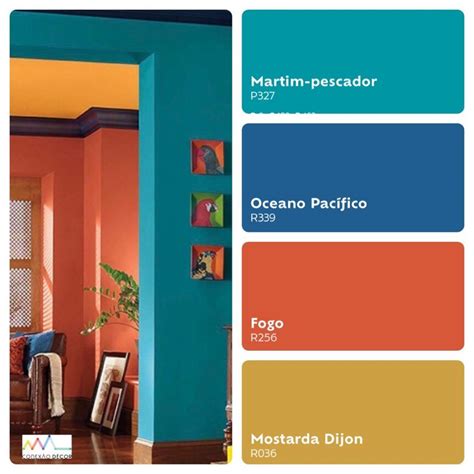 the colors in this room are different from orange and blue, but they appear to be very