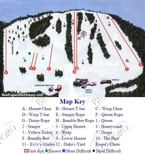 1998-99 Ski Bradford Trail Map - New England Ski Map Database - NewEnglandSkiHistory.com