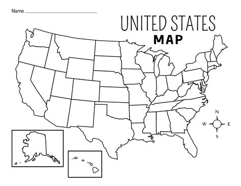 Free Printable Blank US Map Templates [Word, PDF] Download