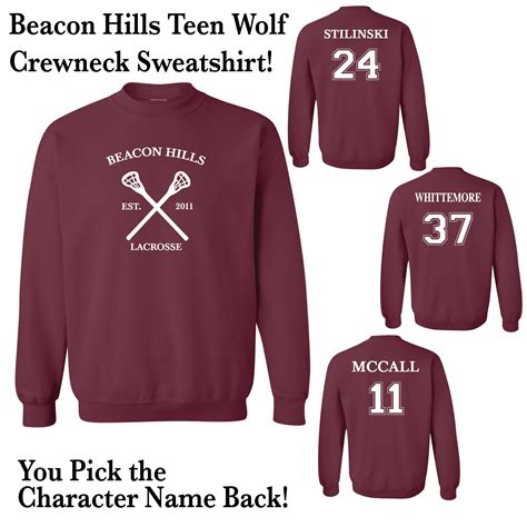 Teen Wolf Beacon Hills Lacrosse Crewneck Sports Scott Mccall - Etsy