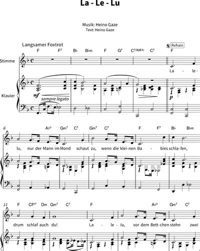 La - Le - Lu Sheet Music by Heinz Rühmann | nkoda | Free 7 days trial