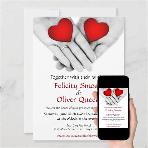 "Two Hearts as One" Valentine Wedding Invitation | Zazzle