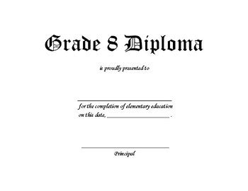 Grade 8 Graduation Diploma Certificate by Elyn Catli | TpT