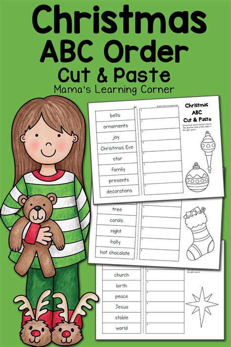 Christmas ABC Order Worksheets: Cut and Paste! - Mamas Learning Corner