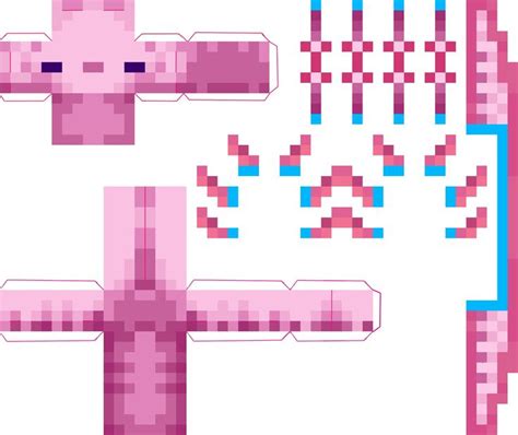 Pink axolotl | Minecraft templates, Minecraft printables, Minecraft crafts