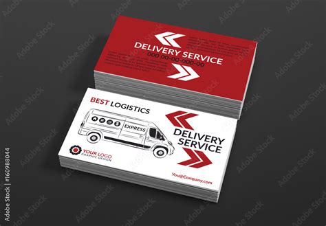 Delivery Service Business Card Layouts Stock Template | Adobe Stock