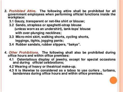 Dresscode gov't official and employees