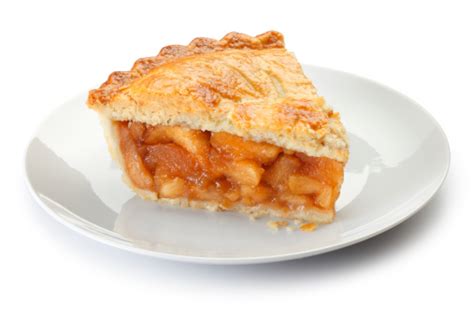 Slice Of Apple Pie On A Plate Isolalted On A White Background Stock Photo - Download Image Now ...