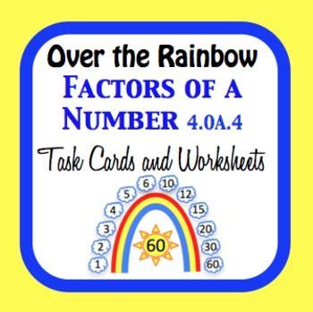 Rainbow Factors Task Cards and Worksheets 4.OA.4 | Teaching math, Math, Number worksheets