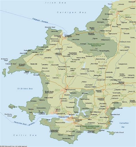 Map of the Pembrokeshire Coast National Park