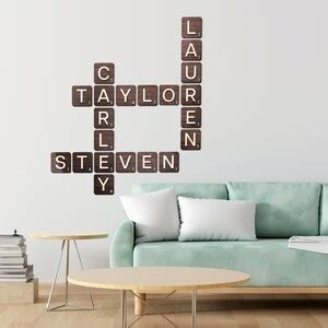 Scrabble Tiles Wall Art, Family Wall Art, Lastname Wood Sign, Scrabble Wall Art Decor, Letter ...