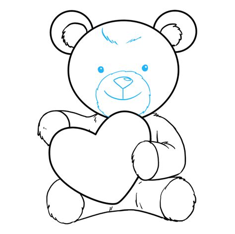 How to Draw a Teddy Bear with a Heart - Really Easy Drawing Tutorial | Teddy bear drawing, Teddy ...