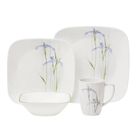 NEW 16 Piece Iris Square Shadow Dinner Set - Corelle,Dinnerware Sets 71160055438 | eBay