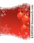 Red poinsettia vertical Christmas Clip Art | k4985406 | Fotosearch