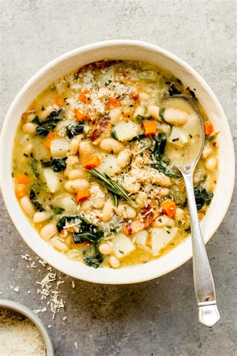 Tuscan White Bean and Kale Soup - Little Broken