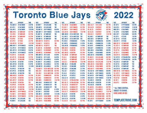 Blue Jays Schedule For The 2022 Season Is Released | Images and Photos ...