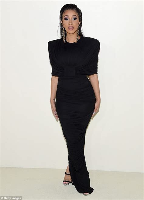 Cardi B cuts an elegant figure in curve-highlighting black dress at Tom Ford's NYFW show | Daily ...